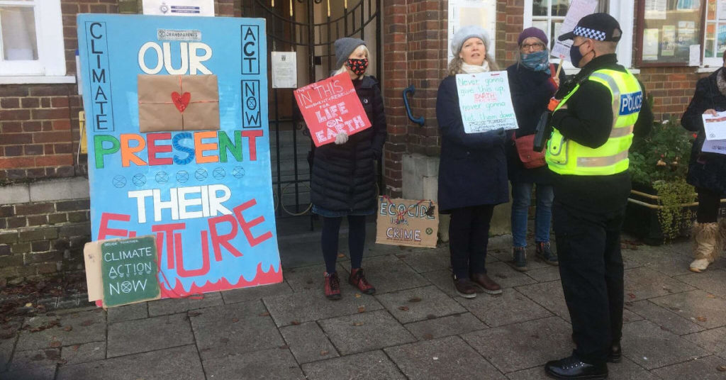 XR Grandparents Outside Berkhamsted Civic Centre